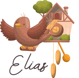 Covor vinil animal ceas cu cuc personalizabil - TenStickers