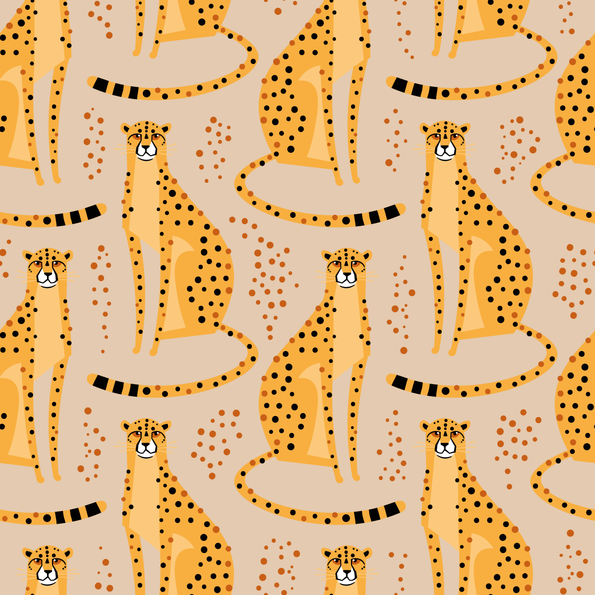 Covor vinil animal model ilustrație leopard - TenStickers
