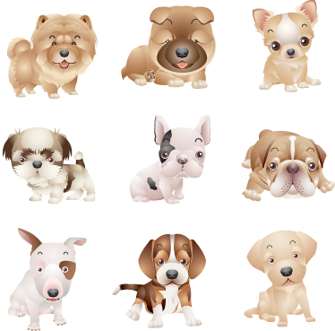 Covor vinil animal cățeluși drăgălași - TenStickers