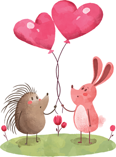 Covor vinil animal companioni adorabili de animale - TenStickers