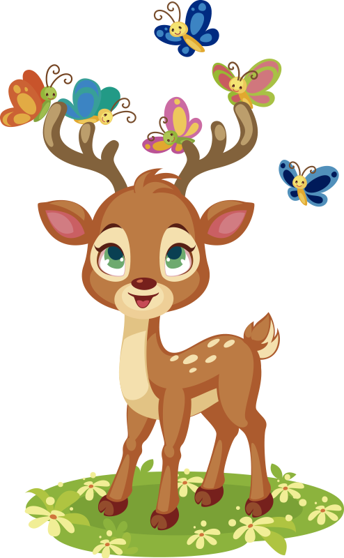 Covor vinil animal cerb desenat drăguț - TenStickers