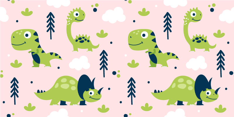 Covor vinil animal temă jucăușă cu dinozauri - TenStickers