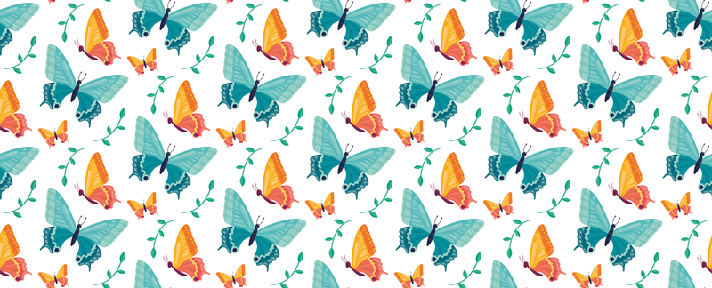 Covor vinil animal concept fluture vesel - TenStickers