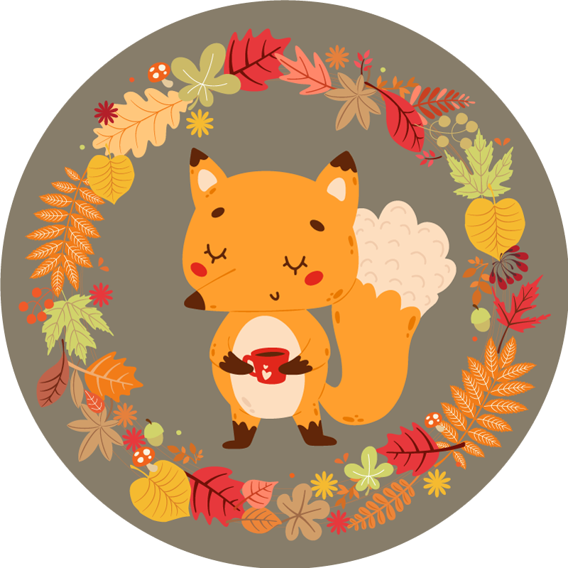 Covor vinil animal sculptură cu vulpe fermecătoare - TenStickers