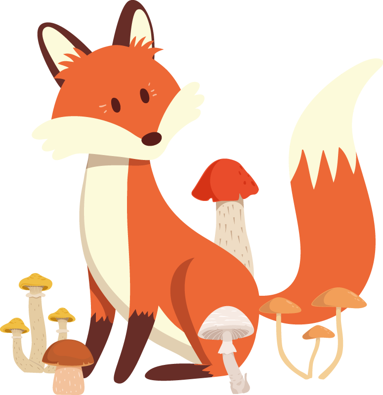 Covor vinil animal cu ilustrație jucăușă de vulpe - TenStickers