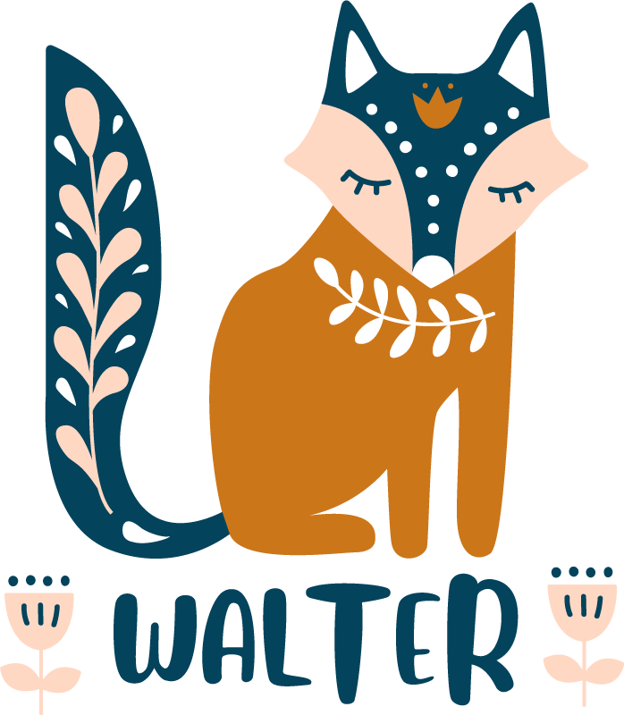 Covor vinil animal ilustrație personaj vulpe - TenStickers