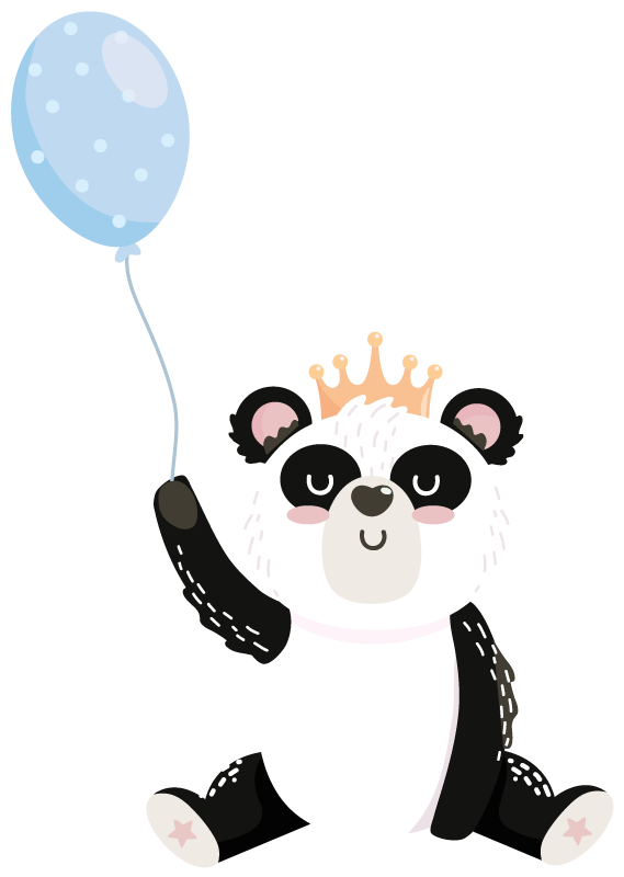 Covor vinil animal panda adorabil cu balon - TenStickers