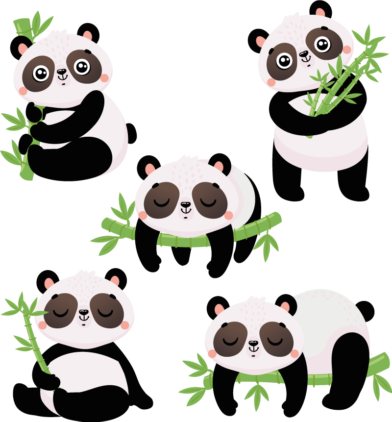 Covor vinil animal cu ilustrații drăguțe de panda - TenStickers
