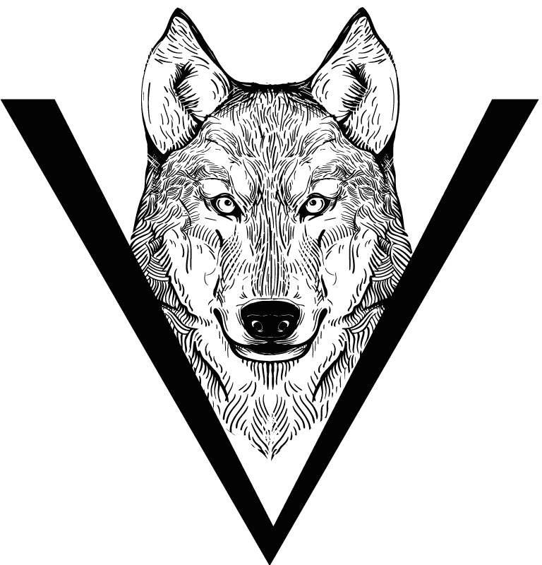 Covor vinil animal ilustrație lup - TenStickers