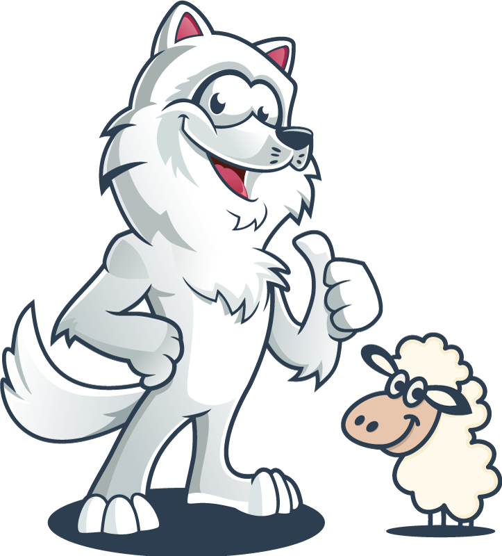 Covor vinil animal personajul lup vesel - TenStickers