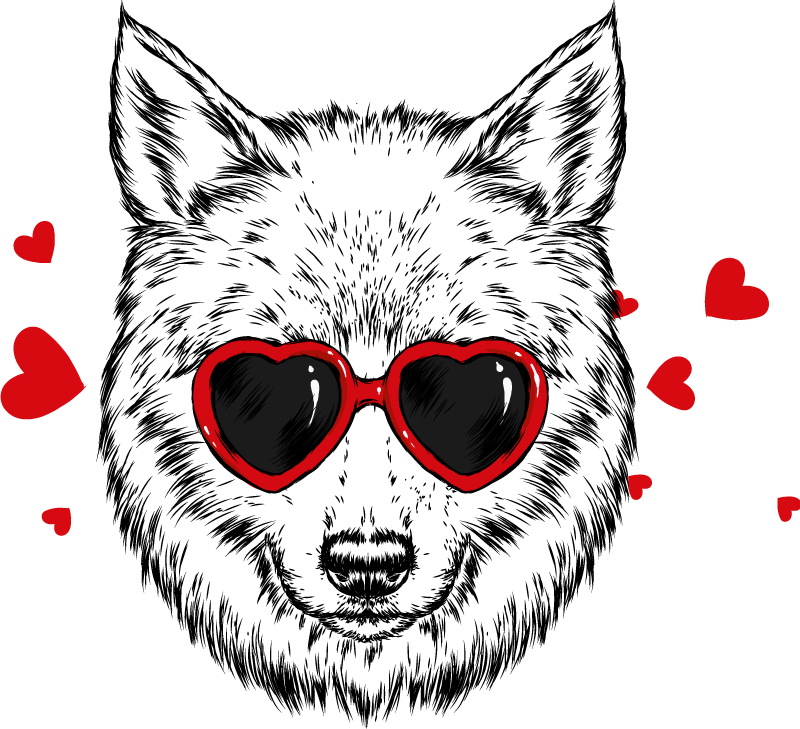 Covor vinil animal emblema lupului jucăuș - TenStickers