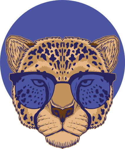 Covor vinil animal leopard cu ochelari - TenStickers