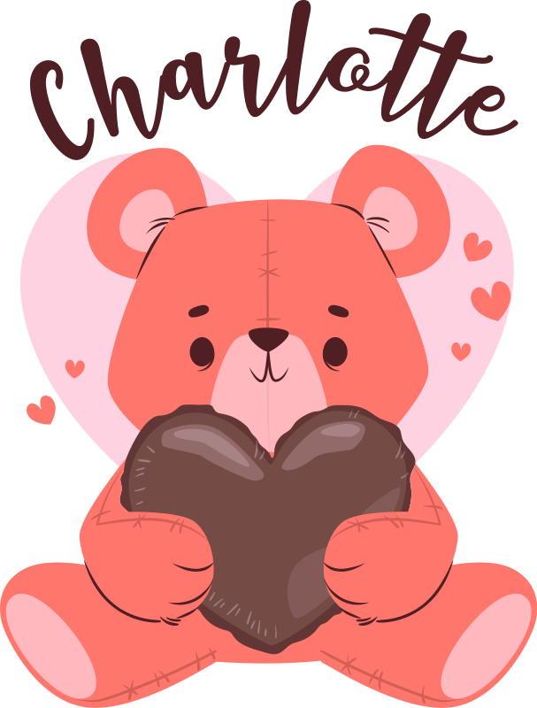 Covor vinil animal ursuleț drăgălaș cu inimă - TenStickers