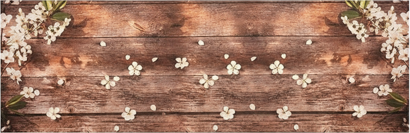 Covor de vinil pentru bucătărie cu model floral din lemn - TenStickers