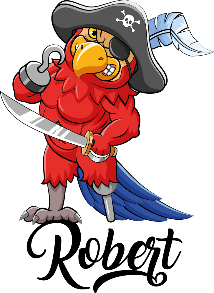 Covor vinil animal figurina papagal pirat - TenStickers