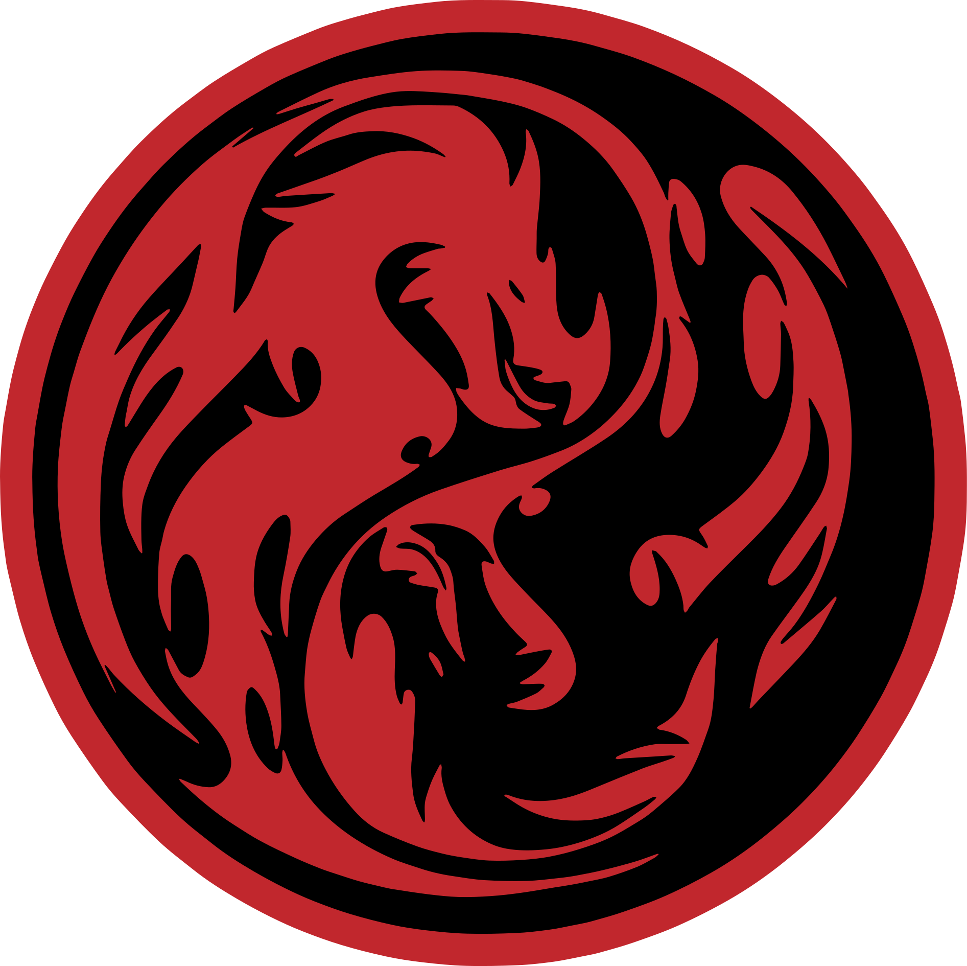 Covor vinil animal dragoni yin yang - TenStickers