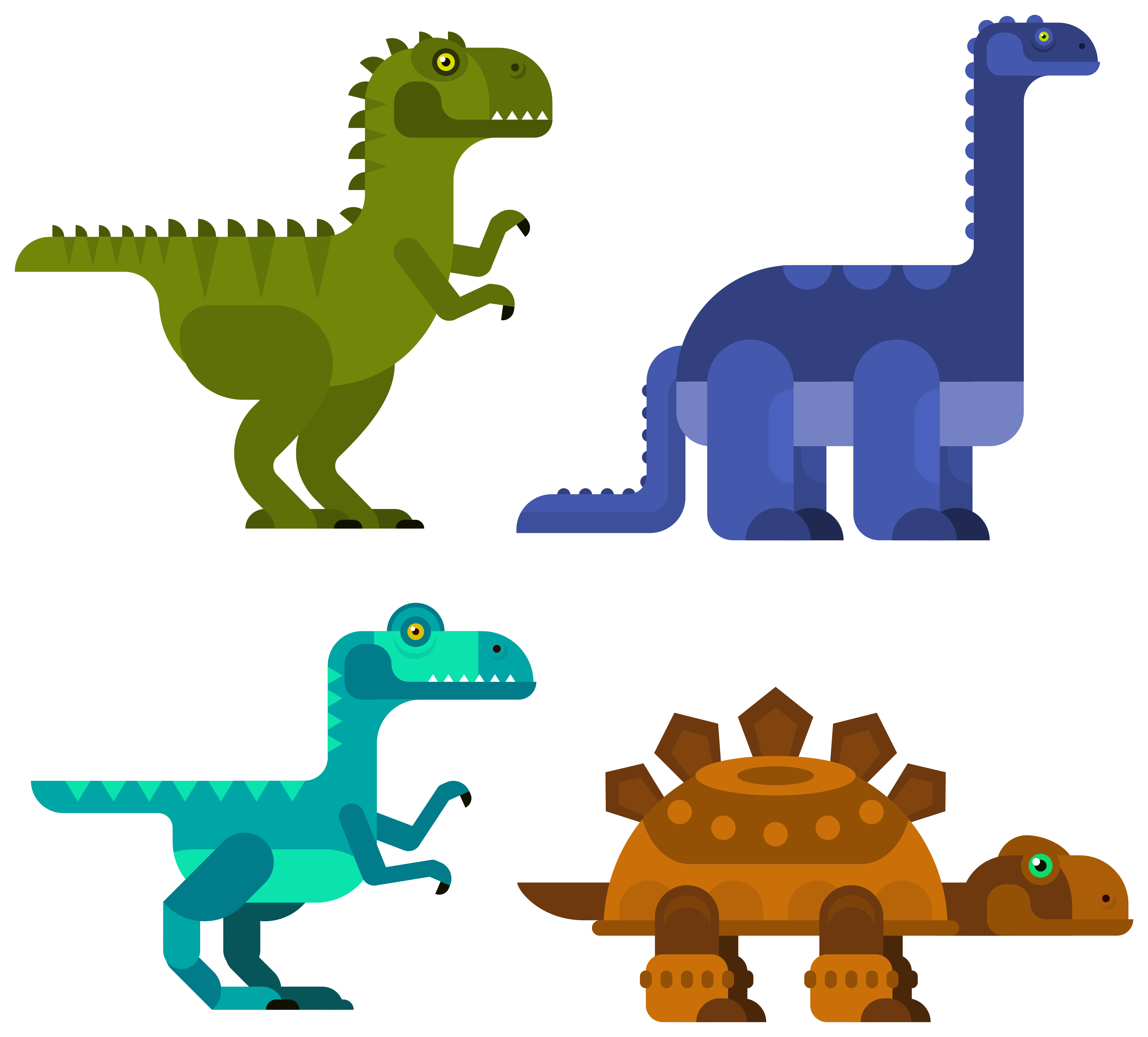 Covor vinil animal dinozauri colorați în mișcare - TenStickers