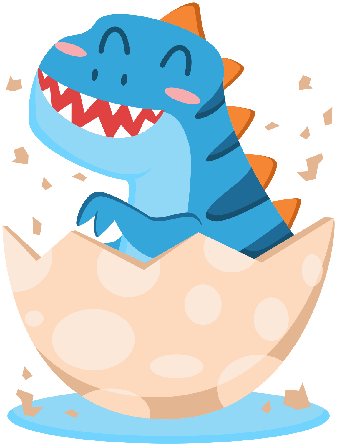 Covor vinil animal dinozaur fericit iesit din ou - TenStickers