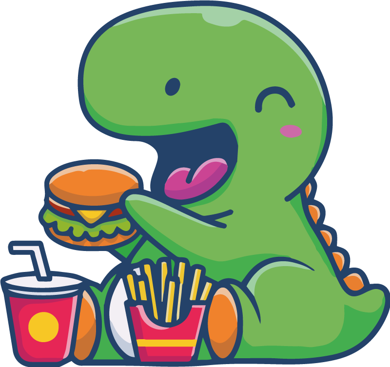 Covor vinil animal dinozaur verde fericit - TenStickers