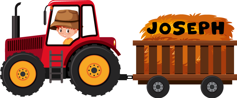Covor vinil animal tractor cu fân - TenStickers