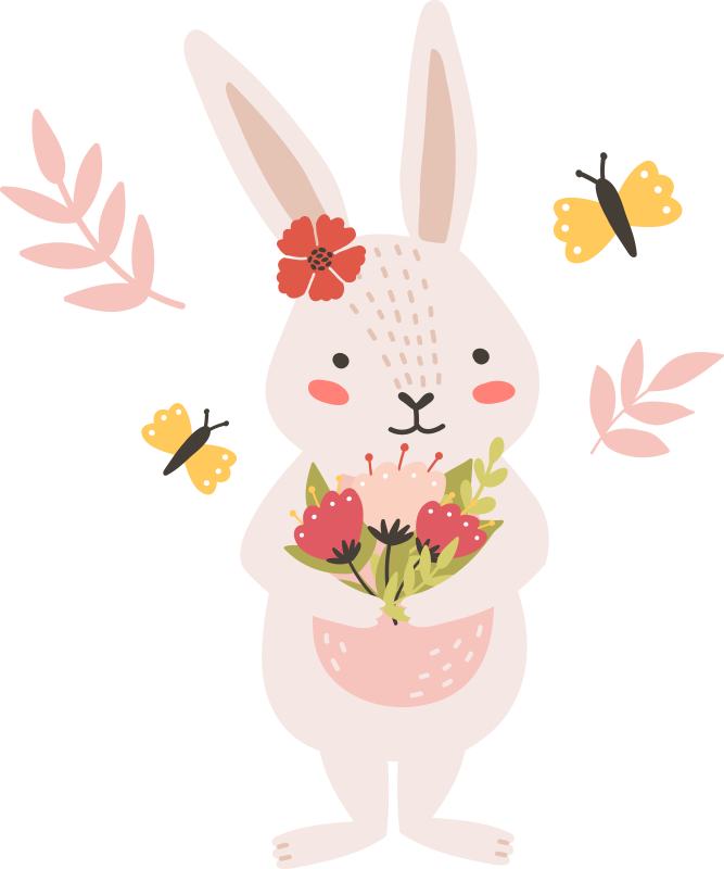 Covor vinil animal cu ilustrație adorabilă de iepure - TenStickers