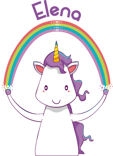 Covor vinil animal unicorn și curcubeu personalizat - TenStickers