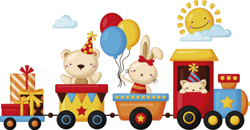 Covor vinil animal tren de animale - TenStickers