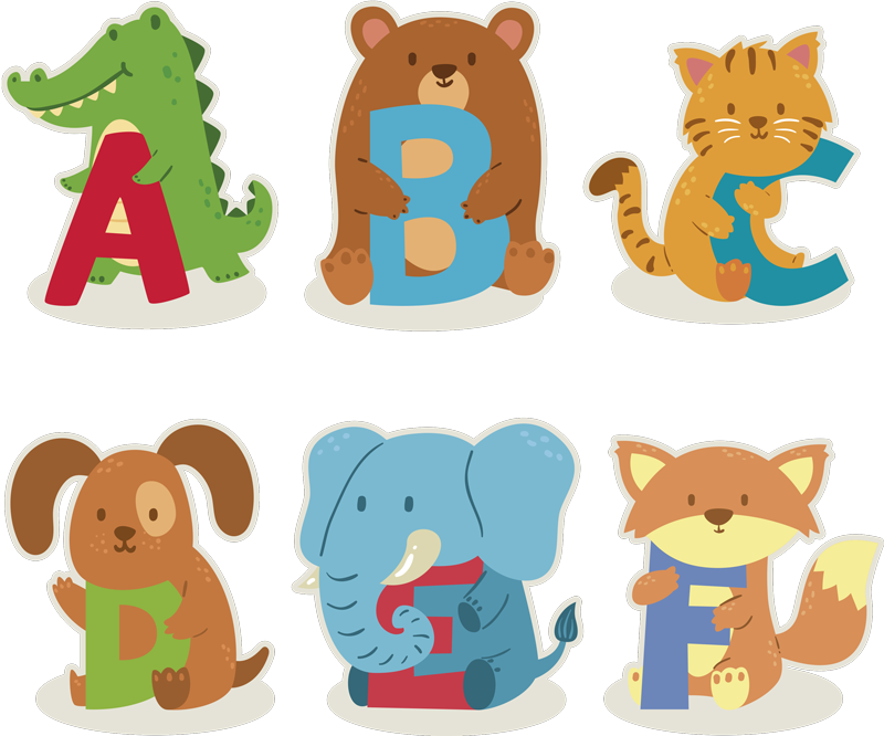Covor vinil animal alfabet cu animale pentru copii - TenStickers
