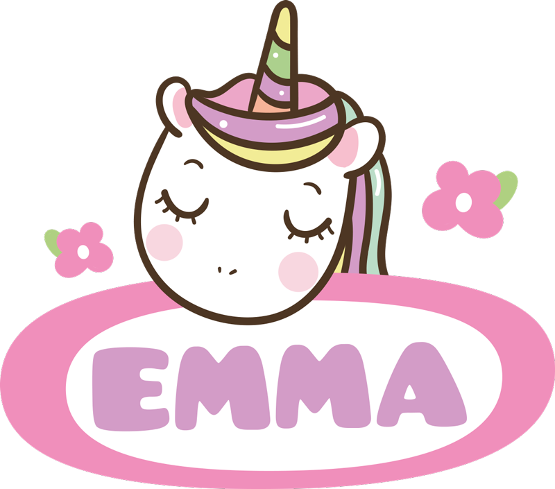 Covor vinil animal etichete colorate cu unicorn - TenStickers