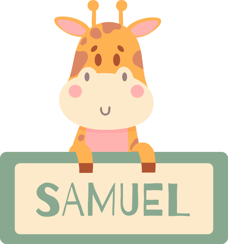 Covor vinil animal etichetă girafă cu nume - TenStickers