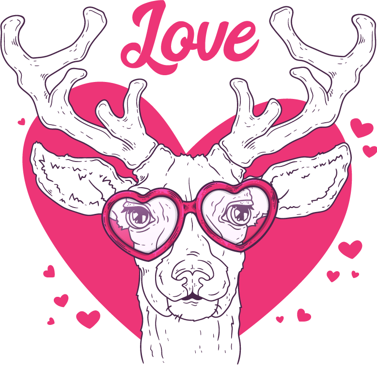Covor vinil animal dragoste cerb - TenStickers