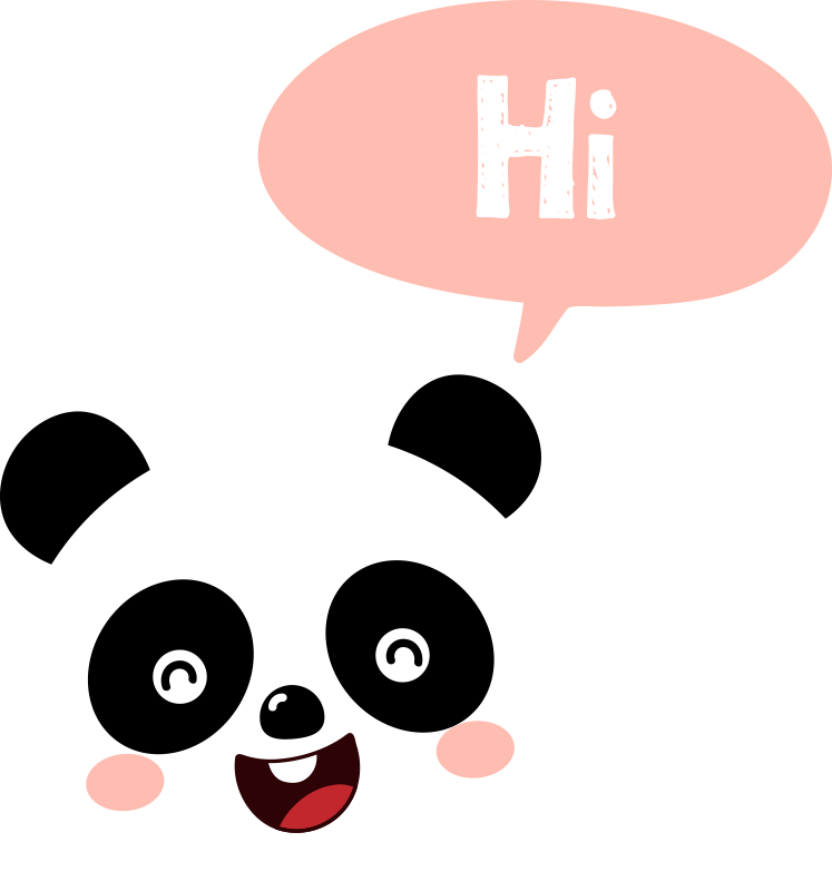 Covor vinil animal panda zâmbitoare salutând - TenStickers