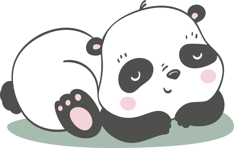Covor vinil animal ilustrație panda - TenStickers