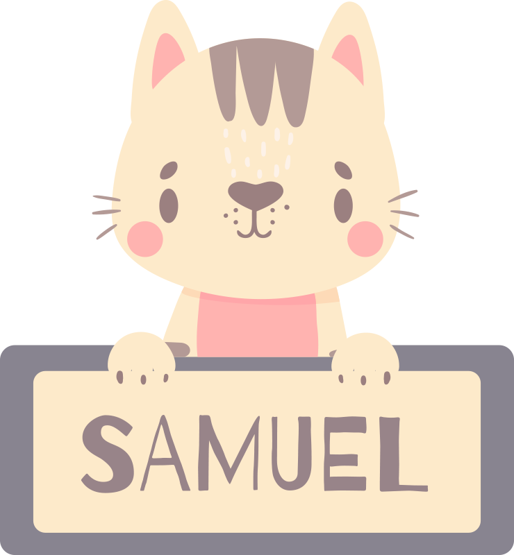 Covor vinil animal eticheta cu nume - TenStickers