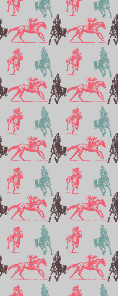Covor vinil animal model cai pe fundal gri - TenStickers