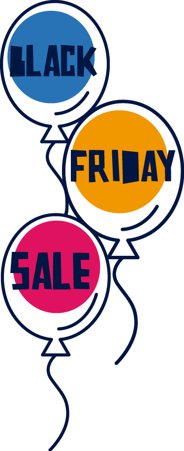 Covor din vinil de black friday cu baloane colorate - TenStickers
