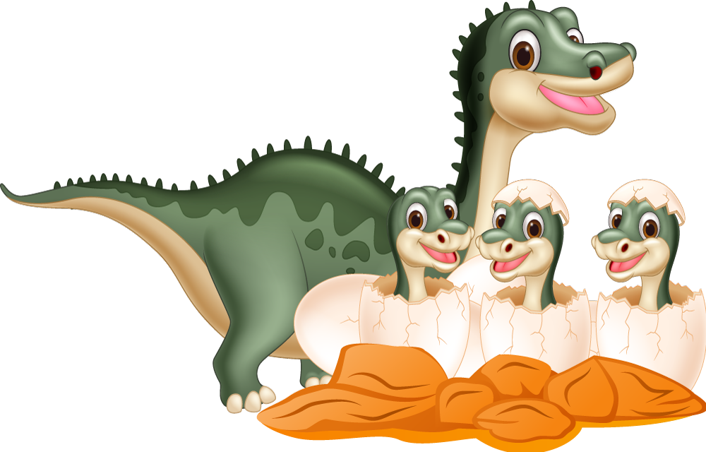 Covor vinil animal familie drăguță de dinozauri - TenStickers