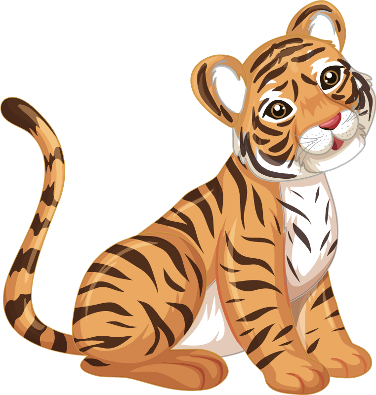 Covor vinil animal tiger cub jucăuș - TenStickers