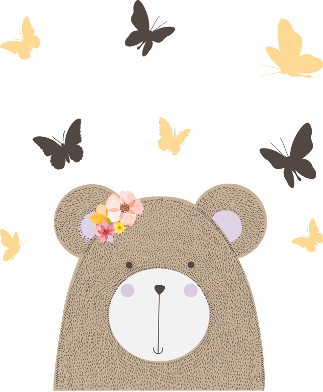 Covor vinil animal cu motiv jucăuș de urs - TenStickers