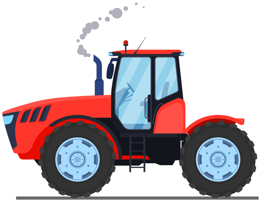 Covor vinil animal tractor roșu de fermă - TenStickers