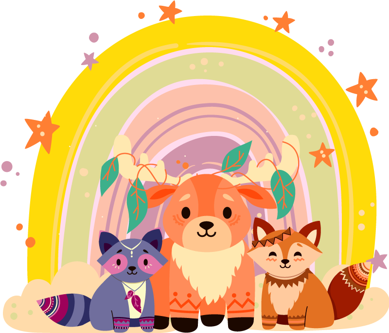 Covor vinil animal trio de creaturi fermecătoare - TenStickers