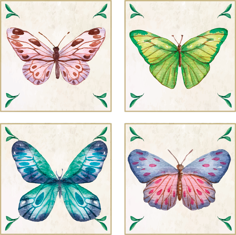Covor vinil animal cu modele vii de fluturi - TenStickers