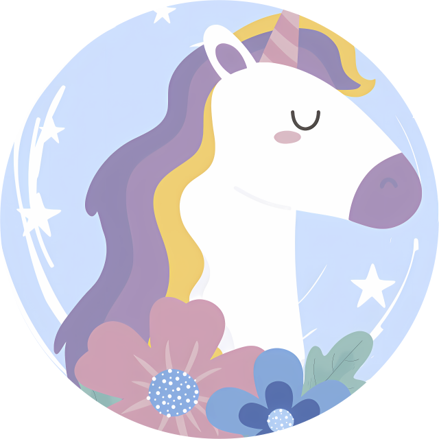Covor vinil animal unicorn cu păr strălucitor - TenStickers