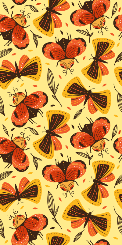 Covor vinil animal fluture pe floare - TenStickers