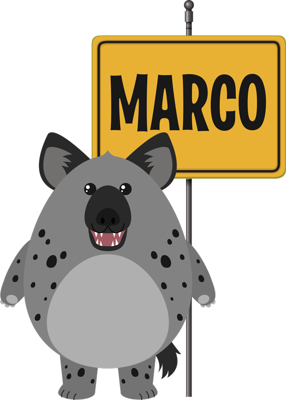Covor vinil animal hiena sălbatică cu nume - TenStickers