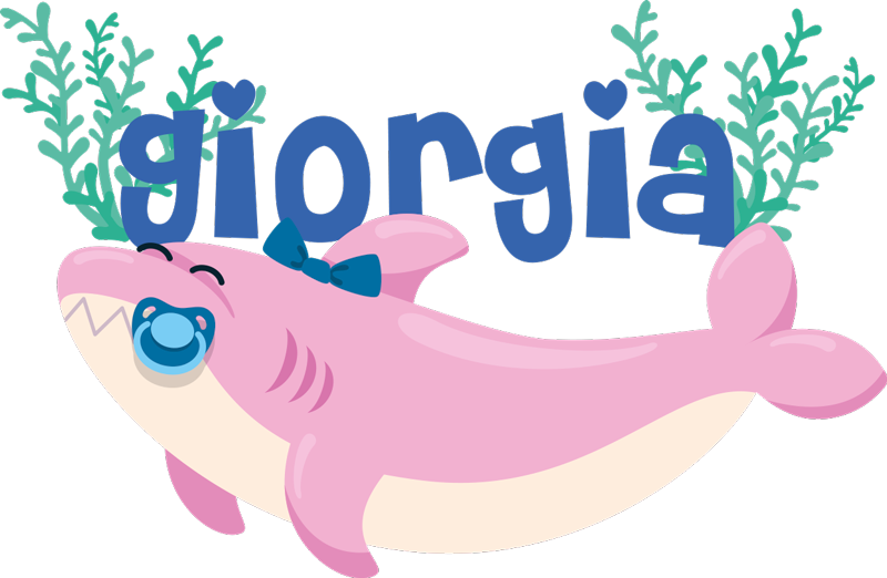 Covor vinil animal baby shark cu nume fata - TenStickers