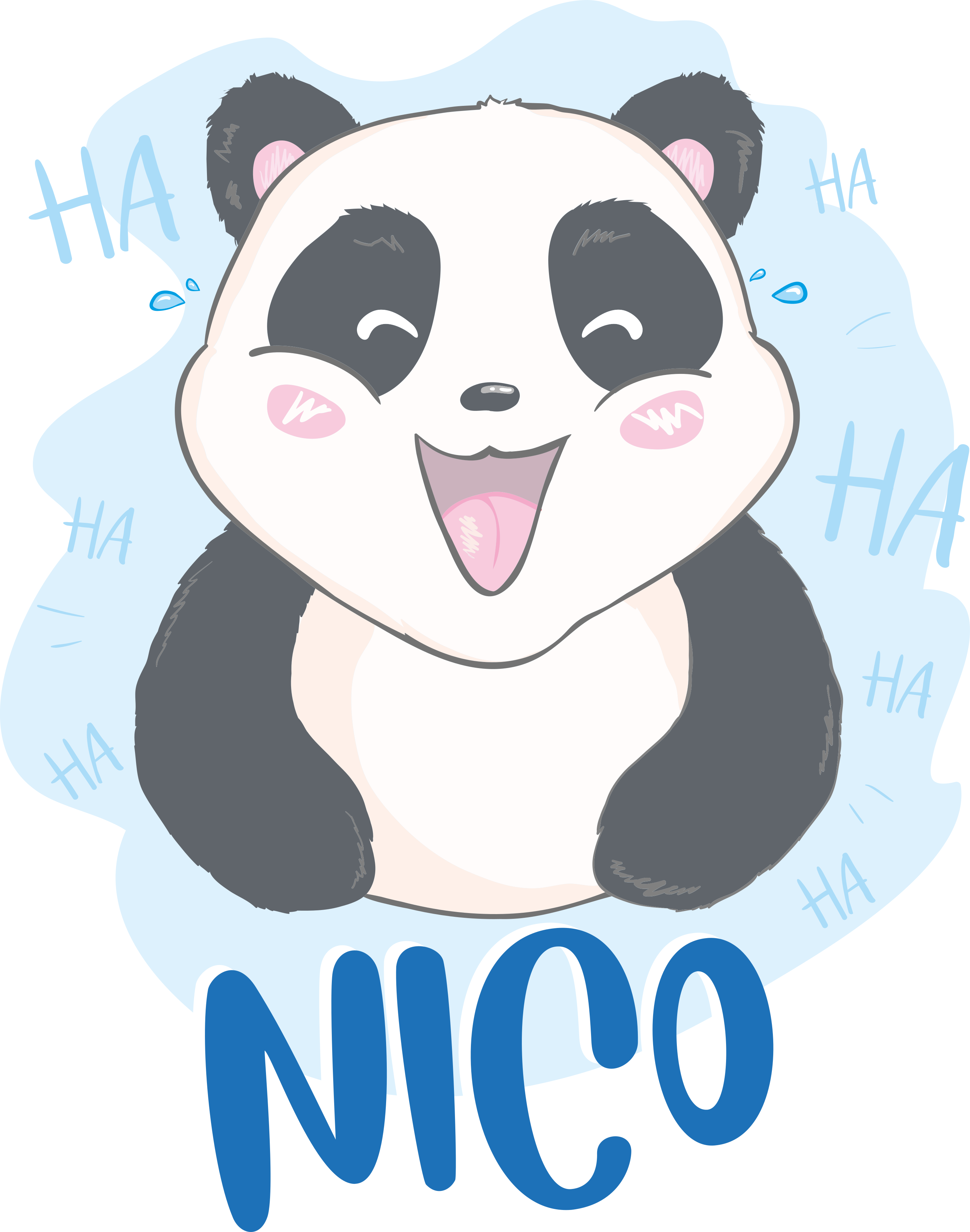 Covor vinil animal panda surprins de nume - TenStickers