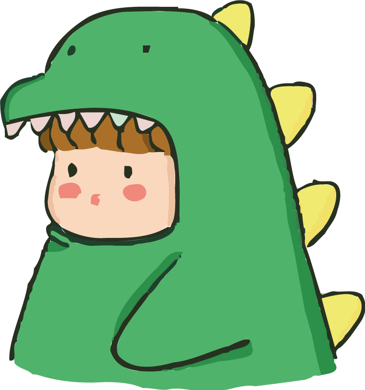 Covor vinil animal om în costum de dinozaur drăguț - TenStickers