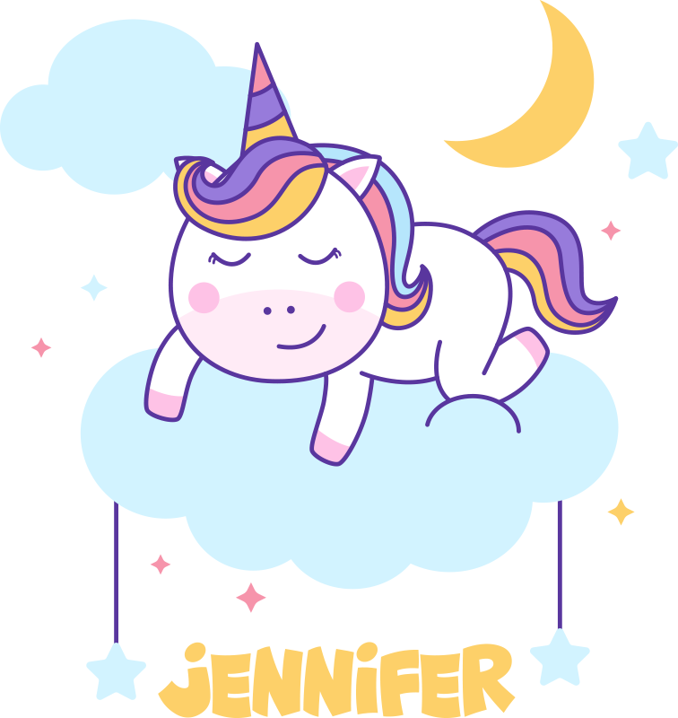 Covor vinil animal unicorn personalizat curcubeu - TenStickers