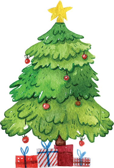 Covor vinil crăciun pom cu cadouri - TenStickers